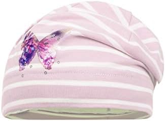 Maximo Girl's Beanie, Gestreift, Butterfly Hat, Pink (Zartrosa 30), 51/53 - 1