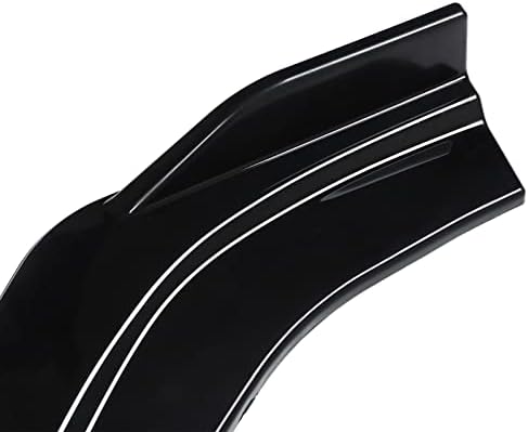 aqxreight Gloss Black első lökhárító toldat 3 részes splitter szett univerzális első spoiler autó tuning