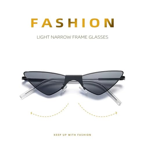 Image of Dervin UV Protected Cat Eye Classic Retro Sunglasses for Women, Metal Frame Shades for Women