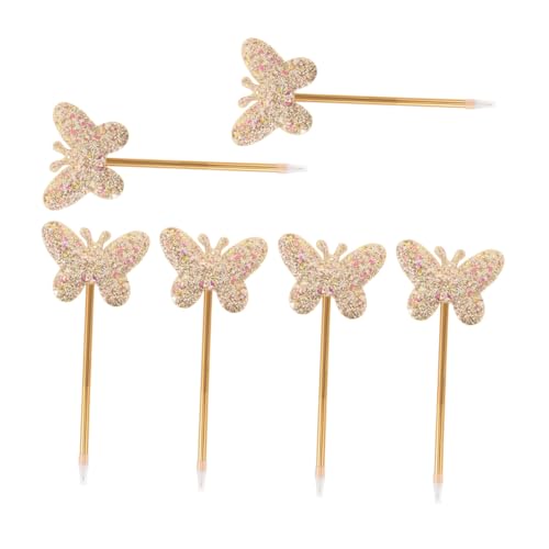 6 bolígrafos gel glitter mariposa para escuela y oficina