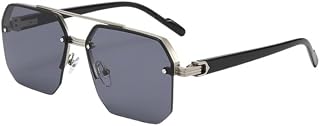 MIPPO® Oversized Double Bridge Metal Sunglasses for Men | Fashion Shades for Women Price In India