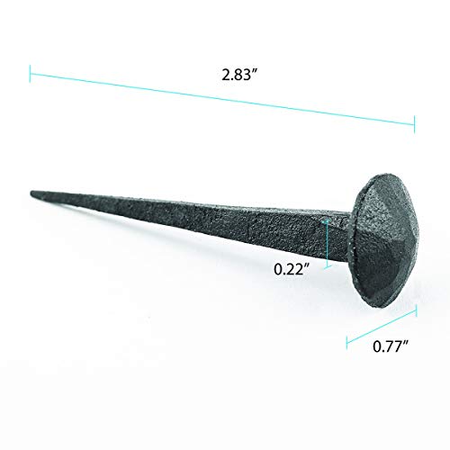 Clavos Decorativos de Hierro Forjado Negro 2.88 pulgadas Renovators Supply Manufacturing Pack de 10 miniatura 2