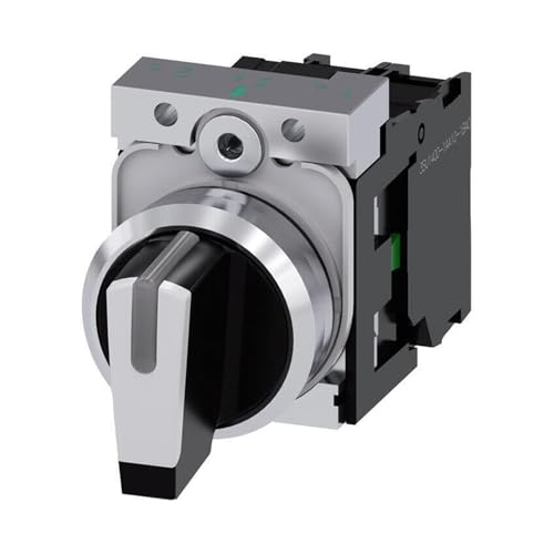 Conmutador redondo Siemens 3SU11502BM601NA0 de llave con 3 posiciones y terminal de tornillo