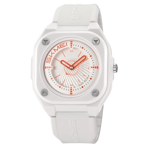 SKMEI Unisex Analog Men's 3D Layered Dial Watches with Luminous Sport Military Waterproof Womens Watches Casual Outdoor