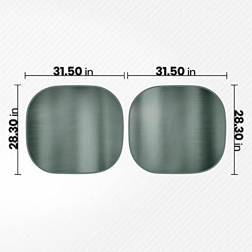BDK 2PC Metallic Charcoal Gray Car Window Sun Shade Auto Shade for Windshield Visor, Block UV Reflect Heat to Keep Your Car SUV Truck, 31.75" x 28.75" by BDK - Used condition - Image 7