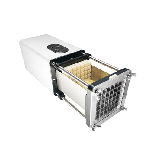 Cortador eléctrico de patatas fritas, cuchillas de acero inoxidable, 240 V, 2 tamaños de corte para un grosor ideal para patatas fritas
