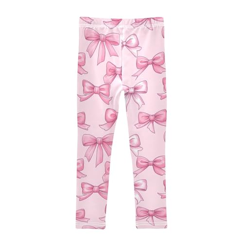 Boccsty Pink Bows Ribbons Valentines Girls Leggings Kids Yoga Pants Dance Active Tights 4T2
