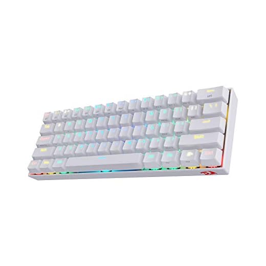 Redragon K530 Draconic 60% Teclado Gaming Mecánico Blanco - Bluetooth 5.0 - Teclado Compacto - 61 teclas TKL - Diseñado para juegos - Interruptores Marrones - 16,8 millones de iluminación RGB