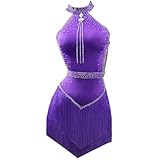 Materiale: Il nostro abito da cha-cha è realizzato in nylon, con scintillanti gemme di cristallo saldamente fissate all'abito. È delicato ed elegante, ma al tempo stesso morbido e flessibile.