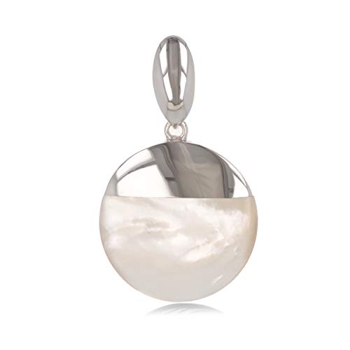 Pendentif nacre blanche Luna en Argent 925 le cadeau d'anniversaire parfait