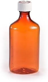 Pharmacy Oval Bottle Amber 3 oz with CR Caps Included (QTY. 100) - Prescription Pharmacy Bottle, Pharmacy Container, Prescription Plastic Container by Sponix