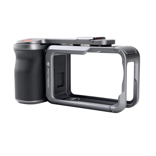PGYTECH StreetPro Griff Set für DJI OSMO Action 6 Metall Aluminiumlegierung Schutzgriff Rahmen mit Mehrfach Erweiterungsschnittstellen für Streetfotografie (Griff+Käfig)