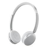 Rebocico Pop Retro Headphones, Over Ear Headphones Wireless with 80 Hour Playtime, Adjustable Ultra-Light Design Headphone, Comfortable All-Day for Travel, Home (Silver)