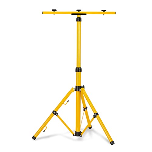 UISEBRT Trépied télescopique pour projecteur de chantier LED - Réglable en hauteur de 63,5 à 153,5 cm - Jaune AS004D