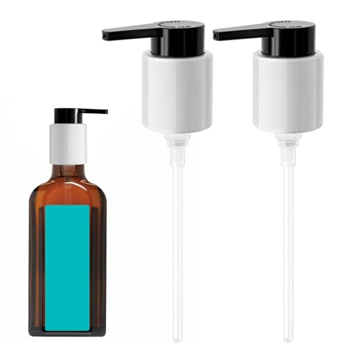 2PCS Dispenser Pump Replacement Compatible with MOROCCANOIL Treatment 1.7/3.4/4.2 Fl Oz, Plastic Pumps Head with Lock Clip for Hair Oil Bottle (Bottle Not Included)