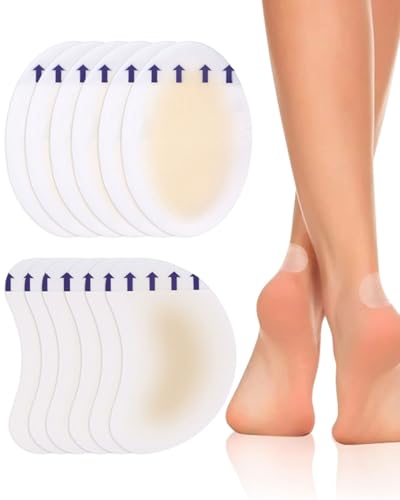 FUGLUS 12 Piezas Parches para Ampollas en Pies,Apósitos Impermeables para Talones y Dedos,Protección contra Rozaduras y Prevención de Ampollas Deportivas