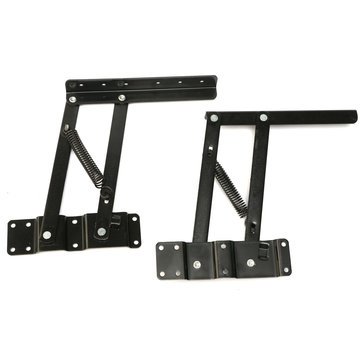 1 Pair Lift Up Top Table Mechanism Hardware Fitting Furniture Spring Bracket Hinge Desk Frame (Black)