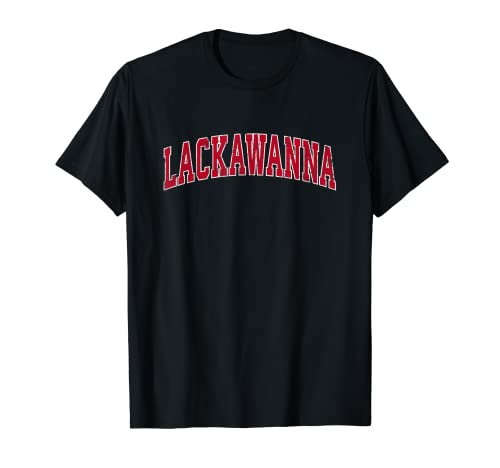 Lackawanna New York NY - Diseño deportivo, diseño vintage, color rojo Camiseta