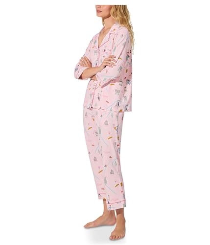 BedHead Pajamas Women's 3/4 Sleeve Classic Stretch Jersey Cropped Pj Set2