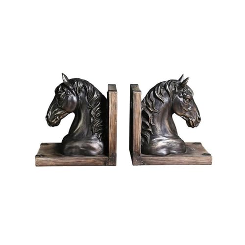 Sujetalibros de caballo para evitar la caída de libros en estantes inestables 2