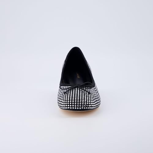 CUSHIONAIRE Women's Eiffel Rhinestone Bling Bow Flat with +Memory Foam and Wide Widths Available3