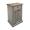 Peaceful Classics Handmade Hideaway Cabinet for Trash Cans - Decorative Bathroom, Office and Bedroom Trash Can - Wooden Tilt Out Trash Bin (Pewter)