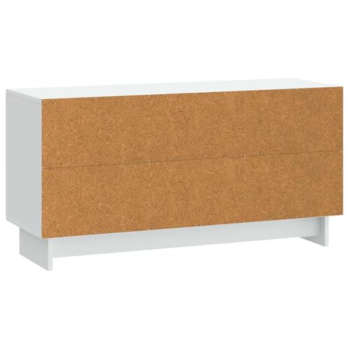 Meuble TV moderne blanc en bois : table TV basse avec rangements et étagères - 7
