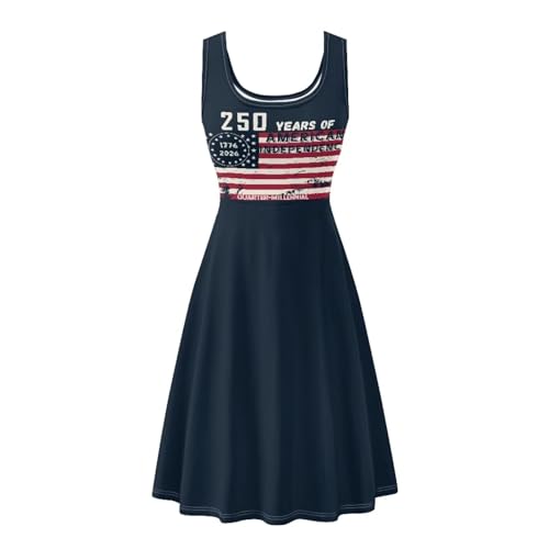 Image of Women Stylish Tank Dresses Sleeveless Round Neck Midi Casual Dress with Pocket for Summer