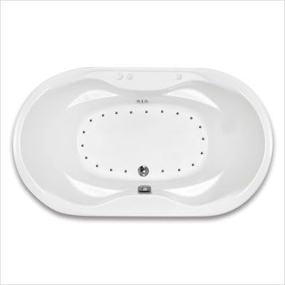 Antigua 41 x 70 x 23 Oval Air Jetted Bathtub Color/Trim/Tile Flange/Pump: White/Polished Chrome/No/Right