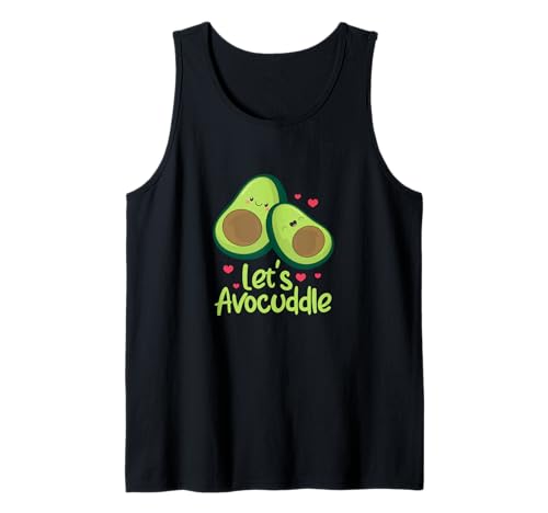 Let's Avocuddle Pareja de aguacate lindo día de San Valentín Kawaii Camiseta sin Mangas