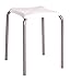 Produktbild 12er Set Stapelhocker in alu-weiß mit Sitzfläche in Kunststoff; Maße (B/T/H) in cm: 34 x 34 x 46