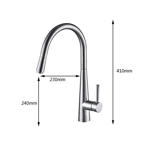 Robinet de cuisine rétractable en acier inoxydable 304 pour évier brossé - 3