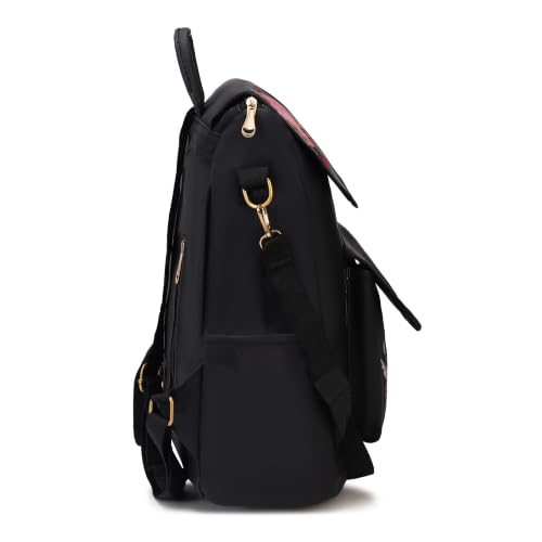 Image of IRMAO Women's Embroidered PU Leather Backpack | Stylish College Bag for Women & Girls | Multi-Purpose Office, Travel & Casual Backpack with Shoulder Straps (Strawberry)