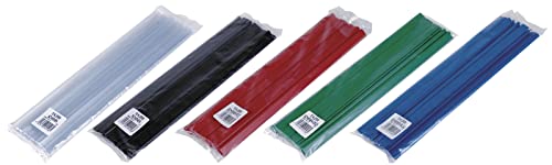DONAU Universal Klemmschienen / 10 Stück/Klemmschiene DIN A4/ 4mm für circa 40 Blatt/Klemmleiste für Sichtschutzstreifen/Befestigungs-clips/PVC Kunststoff/Rot (Packung mit 3)