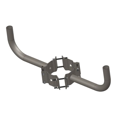 2 Arm Mounting Bracket for Wood Pole with 7-10 inches Diameter,Bronze Side Tenon Adapter for Round Pole,Galvanized Steel