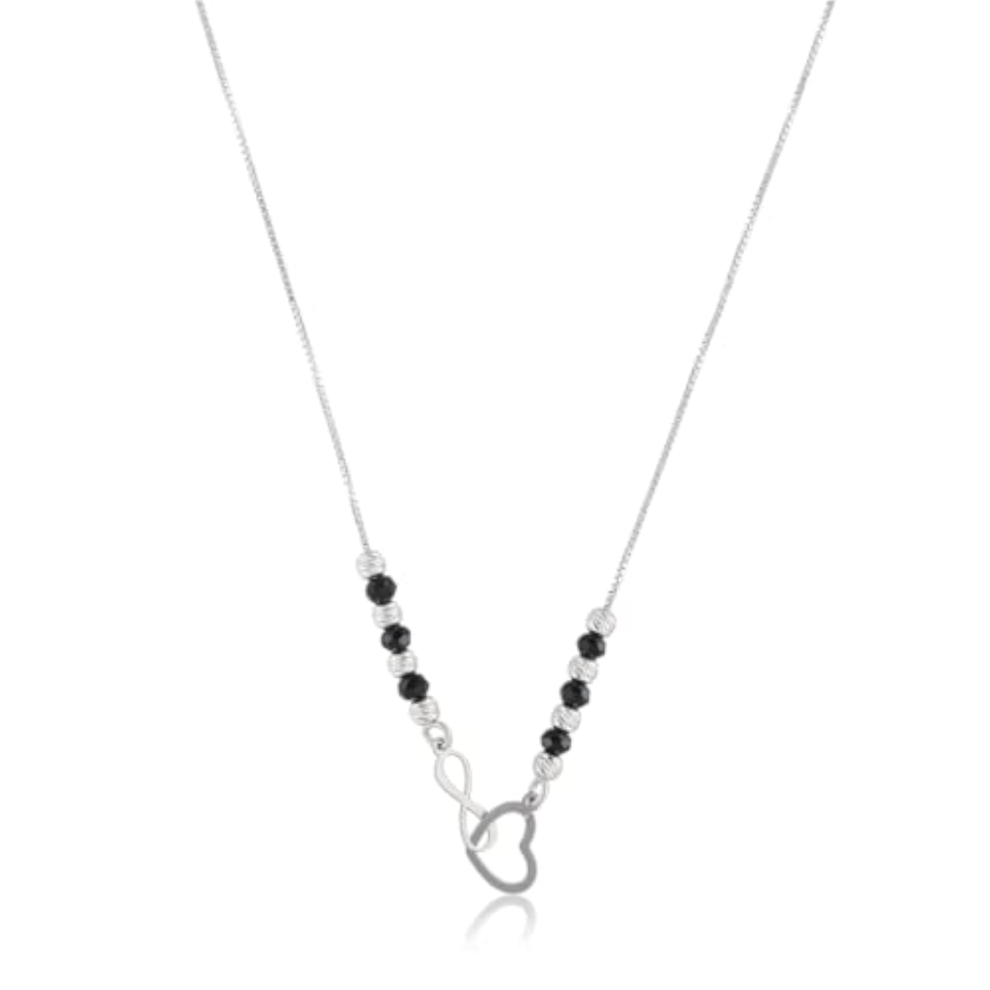 Women's 925 Sterling Silver Heart Shape Design Mangalsutra