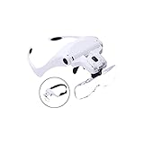 Lupa para la cabeza, lupas iluminadas para montaje en la cabeza, 1.0X 1.5X 2.0X 2.5X 3.5X Lupa ajustable de 5 lentes con luz LED Lupa para la cabeza Lupas LED con lámpara (Color : SquareLen) To pursue