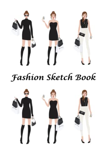 Fashion Sketchbook, Figures Template (6x9 inches, 150 pages) Templates for Fashion Design: Two Rows
