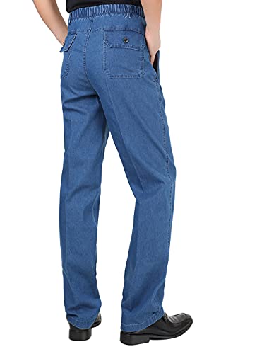 Banana Bucket Mens Comfy Casual Jeans Elastic Waist Loose Fit Denim Pants3