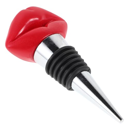 Ipetboom Bouchon à Vin en Métal Forme Lèvres Rouges Bouchon Hermétique pour Fermer Bouteille de Vin Décoration Mignonne pour Saint-Valentin et Mariage...