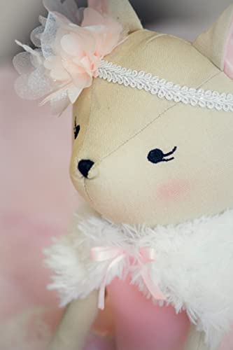 Inspired by Jewel Dixie The Deer Plush Doll | Handmade Stuffed Woodland Animal Toy for Kids & Young Girls | Cute Pink… - Image 3