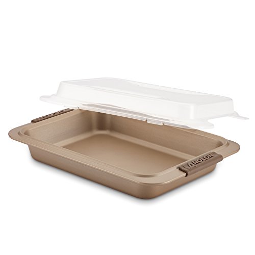 Anolon Bronze Nonstick Baking Pan With Lid / Nonstick Cake Pan With Lid, Rectangle - 9 Inch X 13 Inch, Brown #TOP1