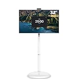 XDTIME 32-Inch Mobile Portable TV with Rotatable 4K Ultra HD display, Rolling TV on Wheels with Removable 4K Camera and Remote Control Android OS 8G RAM+128G Storage Built-in Battery