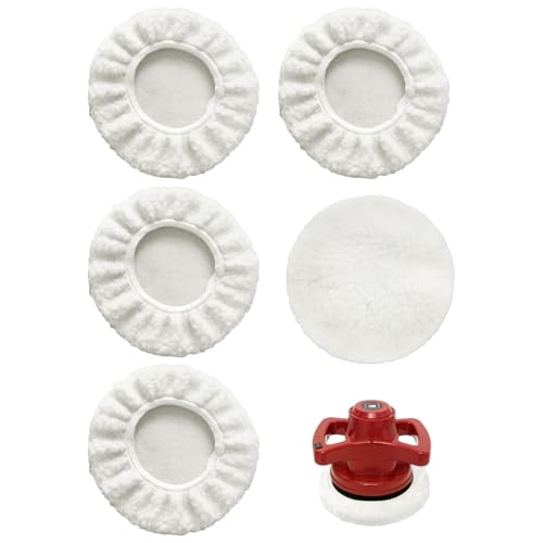 5Pièces Bonnet de Polissage en Laine D'agneau pour Einhell Akku-Autopoliermaschinen CE-CB 18/254 Li,CC-PO 90,pour Polisseuses 220-250mm,9-10 Pouces Tampon de...