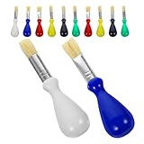 MINAOLULUS Ölmalpinsel 12 Stück mit Ergonomischen Kunststoffgriffen und Robusten Borsten Malwerkzeug für Junge Mädchen zum Malen und Zeichnen im Kunstunterricht