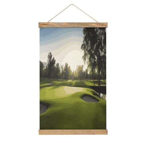 Arte de pared de campo de golf vintage, ideal para decorar tu salón u oficina con elegancia