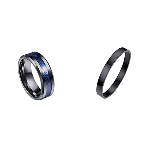 Yellow Chimes Rings for Men Dragon Celtic Inlay Polish Finish Titanium Steel Ring for Men and Boys. (Image - 1)