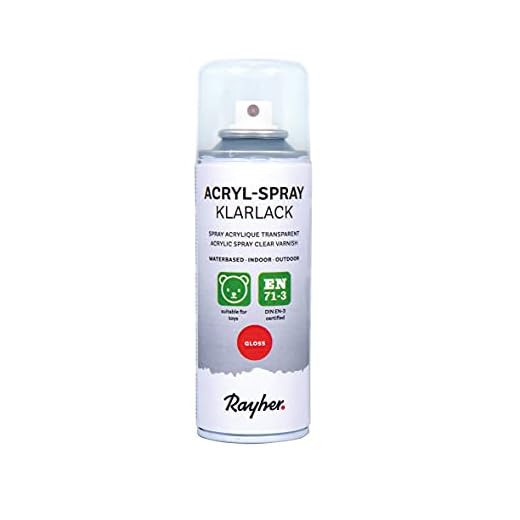 Rayher Acryl Spray Klarlack, glänzend, Transparent, für innen und außen, hohe Deckkraft, speichelecht, umweltbewusst spraylackieren, Sprühdose, 200 ml (1er Pack), 17.5