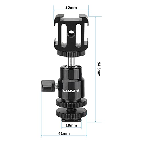 Soporte de bola 1/4" para grabar vlogs con cámara y triple zapata 2