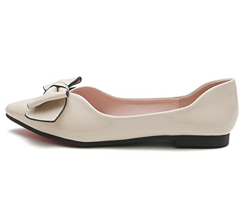 Hee grand Women's Pointed Toe Bow-Knot Ballet Flats Casual Daily Flat Shoes Comfort Work Shoes Dress Shoes Slip on Loafers3